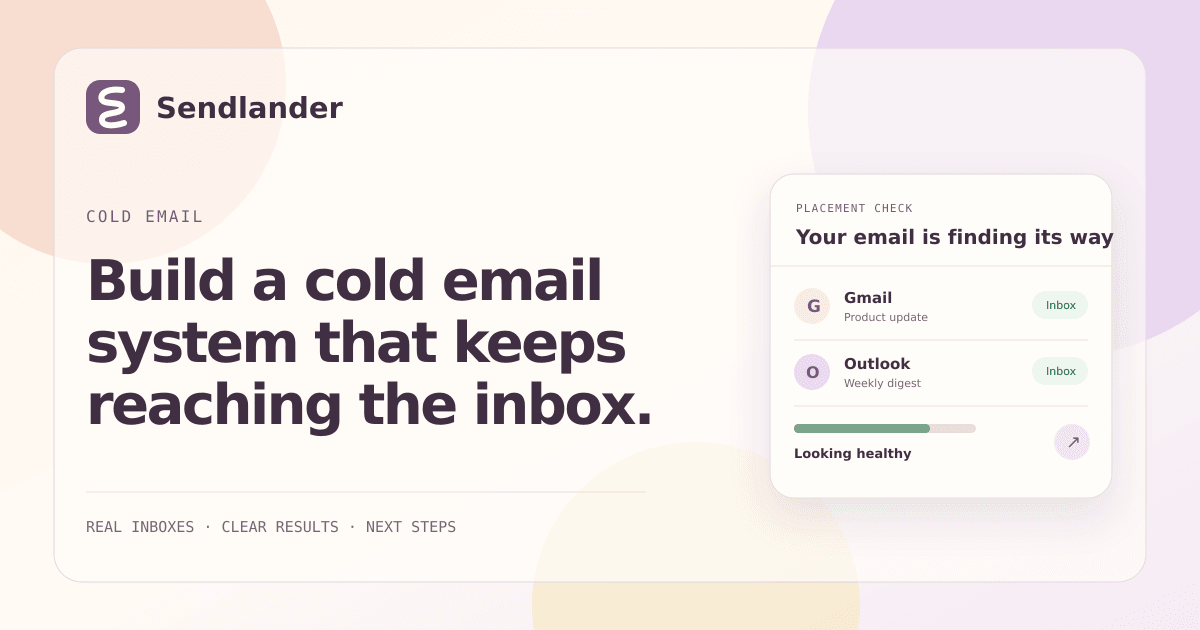 Cold email delivery system from domain setup through placement testing and monitoring