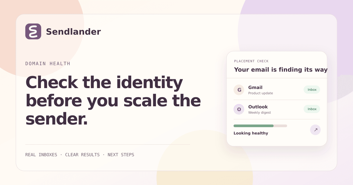 Cold-email domain health checks for authentication, reputation, security, and placement