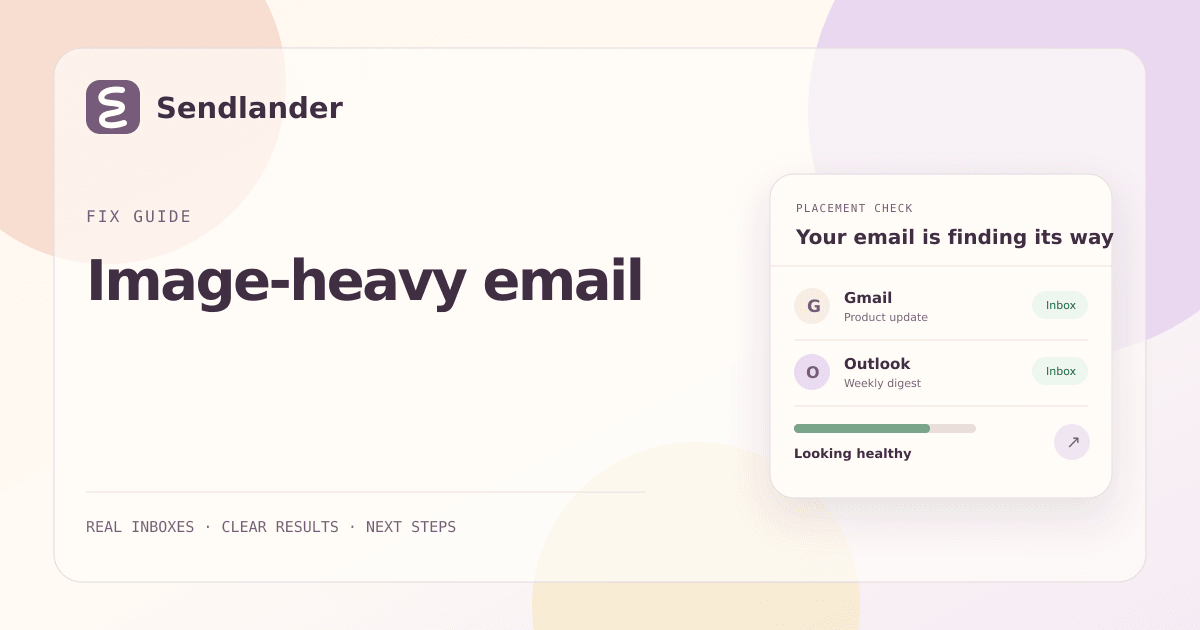 Sendlander diagnostic guide for image-heavy email